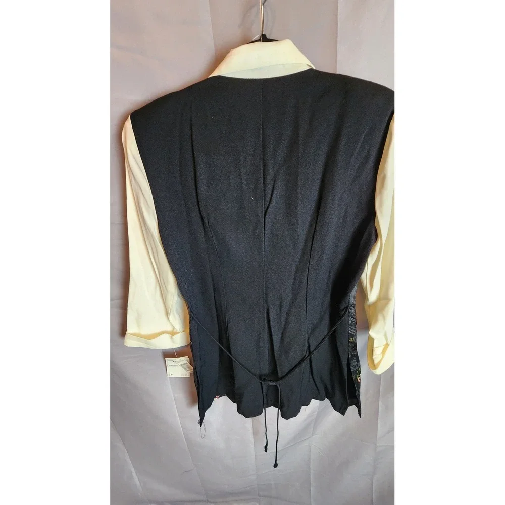 Vintage TR Bentley 90s Floral Jacquard Vest Blouse Dark Academic Whimsygoth 8 - Picture 2 of 6